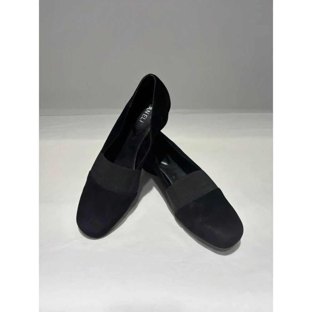 NEW Vaneli black suede wedge shoes Size 10